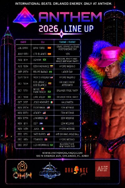 EDM WEEKND Night 1 with DJ Dickerman at Anthem Orlando at Anthem Orlando — Nov 5, 2026