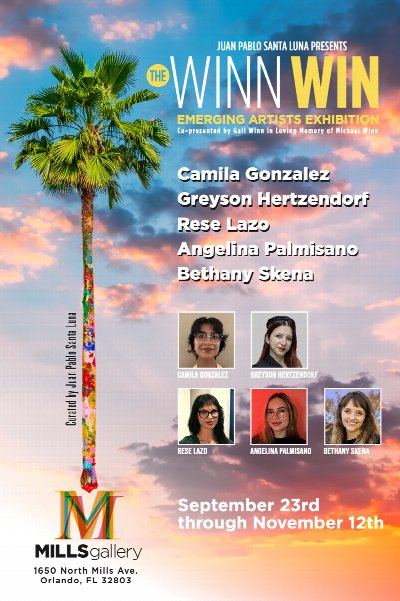 Juan Pablo Santa Luna Presents: The WINN WIN Emerging Artists Exhibition 2026 at Art Gallery at Mills Park — Sep 23, 2026