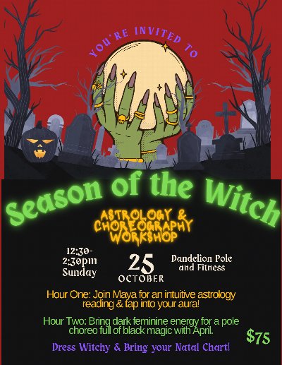 Season of the Witch - Intuitive Astrology & Pole Choreography Workshop