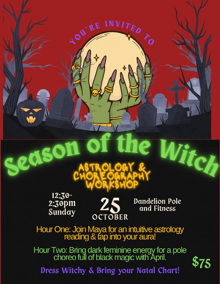 Season of the Witch - Intuitive Astrology & Pole Choreography Workshop