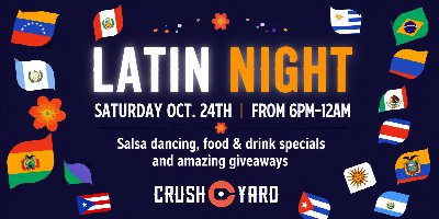 Latin Night at Crush Yard at Crush Yard Orlando — Oct 24, 2026