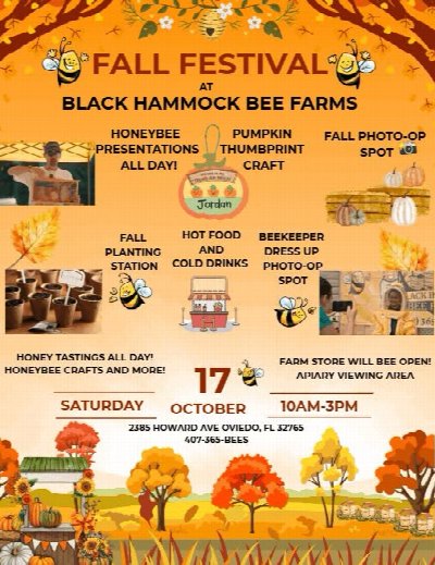 Fall Festival at Black Hammock Bee Farms at Black Hammock Bee Farms — Oct 17, 2026