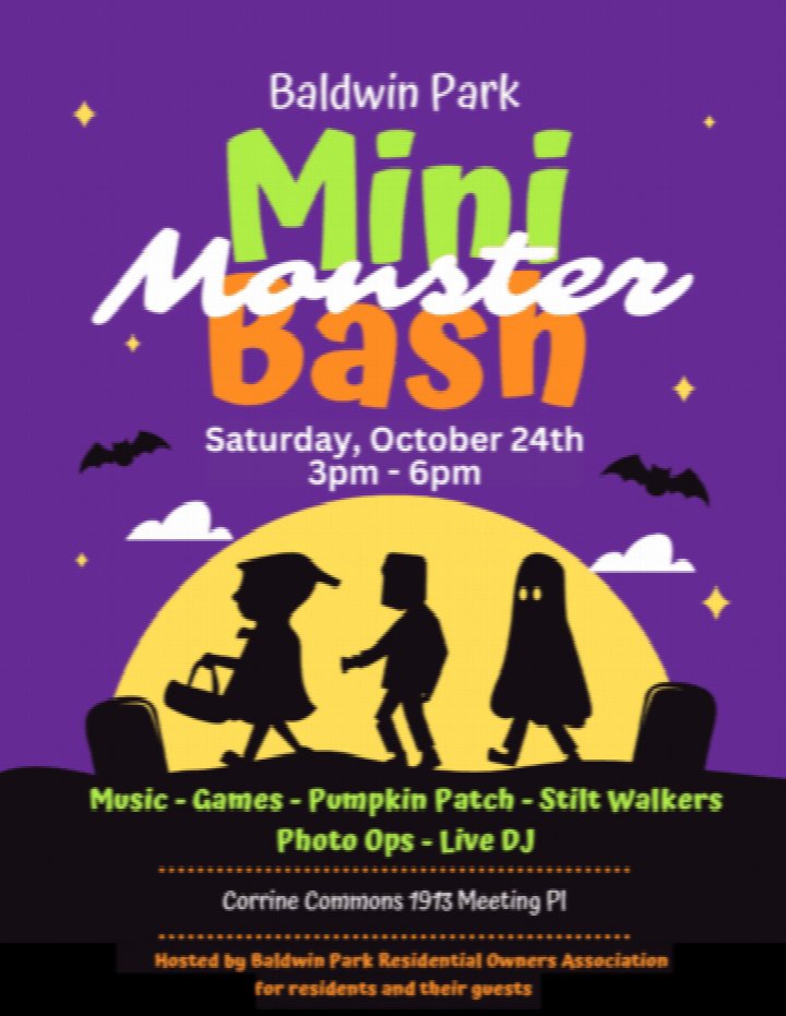 Baldwin Park Mini Monster Bash 2026