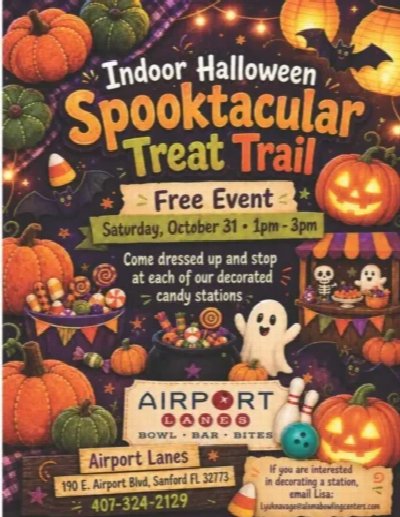 Indoor Halloween Spooktacular Trat Trail at Airport Lanes Sanford at Airport Lanes — Oct 31, 2026