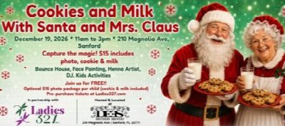 Cookies and Milk with Santa and Mrs. Claus in Sanford at Dees Brothers Brewery Sanford — Dec 19, 2026