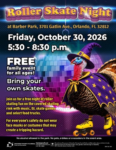 Roller Skate Night at Barber Park Orlando at Barber Park — Oct 30, 2026