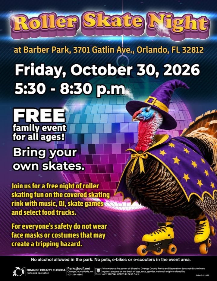 Roller Skate Night at Barber Park Orlando