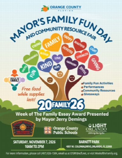 Orange County Mayor’s Family Fun Day & Community Resource Fair at Barnett Park — Nov 7, 2026
