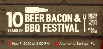 Beer Bacon & BBQ Festival at Cranes Roost Park — Nov 7, 2026
