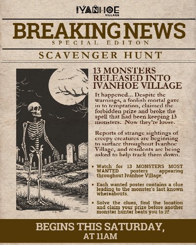 Monsters on the Loose at Ivanhoe Village, Inc. — Oct 24, 2026